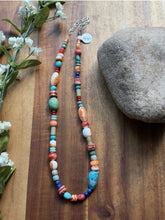 Load image into Gallery viewer, Sterling Silver Multi Stone Color Candy Bead Necklace. 16 inch