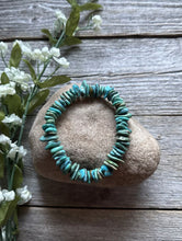 Load image into Gallery viewer, Blue Green Turquoise Nuggets 7 Inch Stretch Elastic Stretchy Bead Bracelet Gift