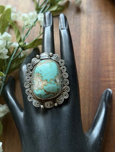 Load image into Gallery viewer, Navajo Sterling Silver Turquoise Adjustable Ring Etta Enditto Gift