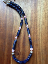 Load image into Gallery viewer, Sterling silver lapis pink conch bead necklace 18 inch