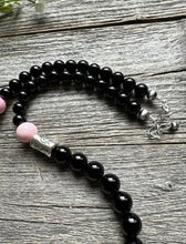 Load image into Gallery viewer, Mens Sterling Silver Black Onyx Pink Conch Kokopelli Bead Necklace 20 inch Gift