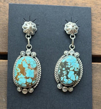 Load image into Gallery viewer, Navajo 925 Sterling Silver Turquoise Earrings KY Southwestern