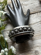 Load image into Gallery viewer, Navajo Native American Sterling Silver Star Stacker Cuff Bracelet H Happy Piasso