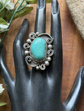Load image into Gallery viewer, Native American Sterling Silver Turquoise Ring. Size 11.5 LN