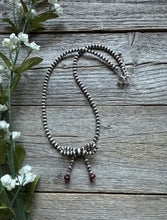 Load image into Gallery viewer, Bow Purple Spiny Sterling Silver 4mm Pearls Bead Necklace. 16 Inch. Gift