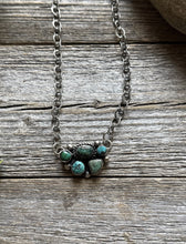 Load image into Gallery viewer, Navajo Sterling Silver Blue Turquoise Cluster Adjustable Chain Necklace K Yazzie