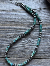 Load image into Gallery viewer, Southwestern Sterling Silver Blue Turquoise W Pearls Bead Necklace 18 inch Gift