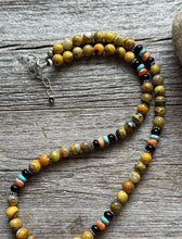 Load image into Gallery viewer, Bumblebee Jasper Multi Stone Color Sterling Silver Bead Necklace. 18 inch Gift