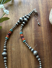 Load image into Gallery viewer, Sterling Silver Multi Stone Pearls 4mm-10mm Choker Bead Necklace 18 inch