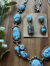 Load image into Gallery viewer, Navajo Sterling Silver Golden Hills Turquoise Lariat Chain Necklace Mary Ellen