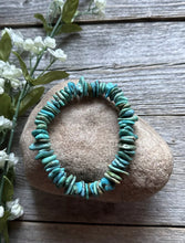Load image into Gallery viewer, Blue Green Turquoise Nuggets 7 Inch Stretch Elastic Stretchy Bead Bracelet Gift