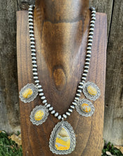 Load image into Gallery viewer, Sunshine Reeves 925 Sterling Silver Bumblebee Jasper Pearls Necklace Navajo