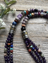 Load image into Gallery viewer, Tommy Rosita Singer T R Sterling Silver Multi Strand Purple Bead Necklace 28
