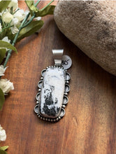 Load image into Gallery viewer, Navajo Native American Sterling Silver White Buffalo Turquoise Pendant D Benally