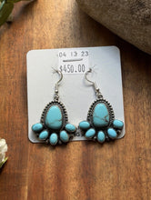 Load image into Gallery viewer, Navajo 925 Sterling Silver Turquoise Earrings J Tso Southwestern
