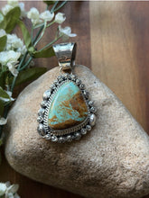 Load image into Gallery viewer, Navajo Sterling Silver Number 8 Turquoise Handmade Pendant K Yazzie Gift
