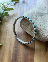 Load image into Gallery viewer, Native American Sterling Silver Blue Turquoise Bangle Cuff Bracelet. EB