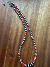 Load image into Gallery viewer, Sterling silver orange spiny oyster necklace 18inch