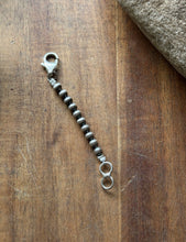Load image into Gallery viewer, Necklace Chain Extender Sterling Silver Pearls Bead 4mm 2 Inch Lobster Clasp