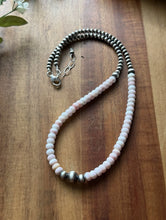 Load image into Gallery viewer, Sterling Silver Pink Conch W Multi Bead Pearls Necklace. 18 Inch. Gift