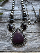 Load image into Gallery viewer, Navajo Sterling Silver Purple Sugilite Lariat Y Chain Bead Necklace KY