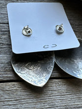 Load image into Gallery viewer, Navajo Sterling Silver Stamped Heart Earrings. VJP Vincent