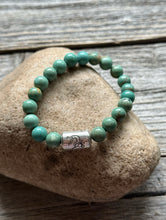 Load image into Gallery viewer, Kokopelli Green Turquoise 7 Inch Stretch Stretchy Elastic Bead Bracelet Gift