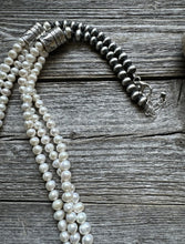 Load image into Gallery viewer, Sterling Silver Freshwater Pearls Multi Strand Layered Bead Necklace. 26-30 Inch