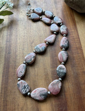 Load image into Gallery viewer, Sterling Silver Rhodochrosite Pearls Bead Necklace. 18 inch. Gift