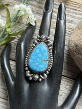 Load image into Gallery viewer, Native American Sterling Silver Kingman Turquoise Ring Size 7.5 A Jake