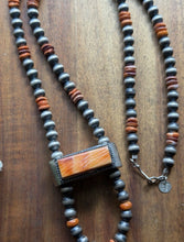 Load image into Gallery viewer, Native American Sterling Silver Spiny Oyster Pearls Jackla Bead Necklace