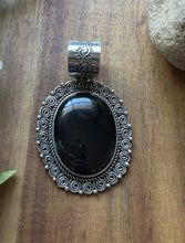 Load image into Gallery viewer, Native American Navajo Sterling Silver Black Onyx Pendant Etta Enditto Gift