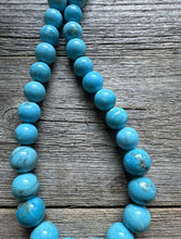 Load image into Gallery viewer, Sleeping Beauty Turquoise 925 Sterling Silver Nuggets Bead Necklace 18 inch Gift