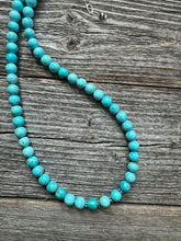 Load image into Gallery viewer, Sterling silver turquoise bead necklace 18 inch