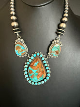 Load image into Gallery viewer, Navajo sterling silver Royston turquoise  necklace KY
