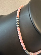 Load image into Gallery viewer, Sterling silver pink conch bead necklace 18 inch