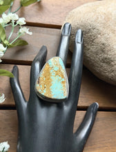 Load image into Gallery viewer, Navajo Native Sterling Silver Number 8 Turquoise Adjustable Ring Leslie Nez Gift