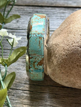 Load image into Gallery viewer, Navajo Native Sterling Silver Number 8 Turquoise Inlay Cuff Bracelet Steve F
