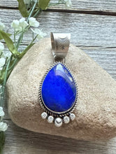 Load image into Gallery viewer, Native American Navajo Sterling Silver Lapis Pendant R Yazzie Gift