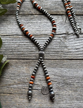 Load image into Gallery viewer, Jacla Sterling Silver Multi Graduated Spiny Oyster Pearls Bead Necklace 24 inch