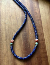 Load image into Gallery viewer, Sterling Silver Lapis Multi Stone Bead Necklace. 18 inch. Gift