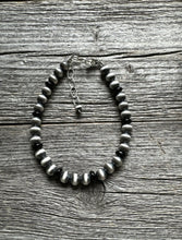 Load image into Gallery viewer, Black Onyx 6mm 7 Inch 925 Sterling Silver Pearls Bead Bracelet