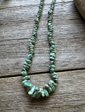 Load image into Gallery viewer, Sterling Silver Number 8 Turquoise Nuggets Bead Necklace Strand. 18 inch