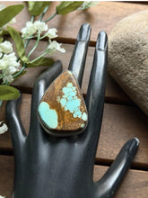 Load image into Gallery viewer, Navajo Native Sterling Silver Number 8 Turquoise Adjustable Ring Leslie Nez Gift