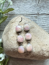 Load image into Gallery viewer, Navajo Pink Conch Sterling Silver Earrings 2.5 Inch. K Yazzie. Gift