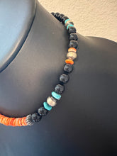 Load image into Gallery viewer, Sterling silver black onyx spiny oyster necklace 18inch