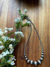 Load image into Gallery viewer, Sterling silver graduated 4mm to 16 mm bead necklace