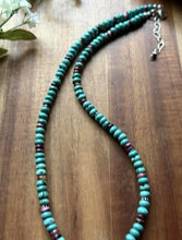 Load image into Gallery viewer, Sterling Silver Turquoise Purple Spiny Oyster Bead Necklace. 20 Inch