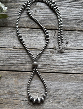 Load image into Gallery viewer, Jacla Sterling Silver Multi Graduated Pearls Bead Necklace 24 inch