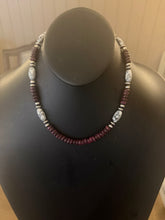 Load image into Gallery viewer, Sterling silver purple spiny oyster wb turquoise bead necklace 18 inch